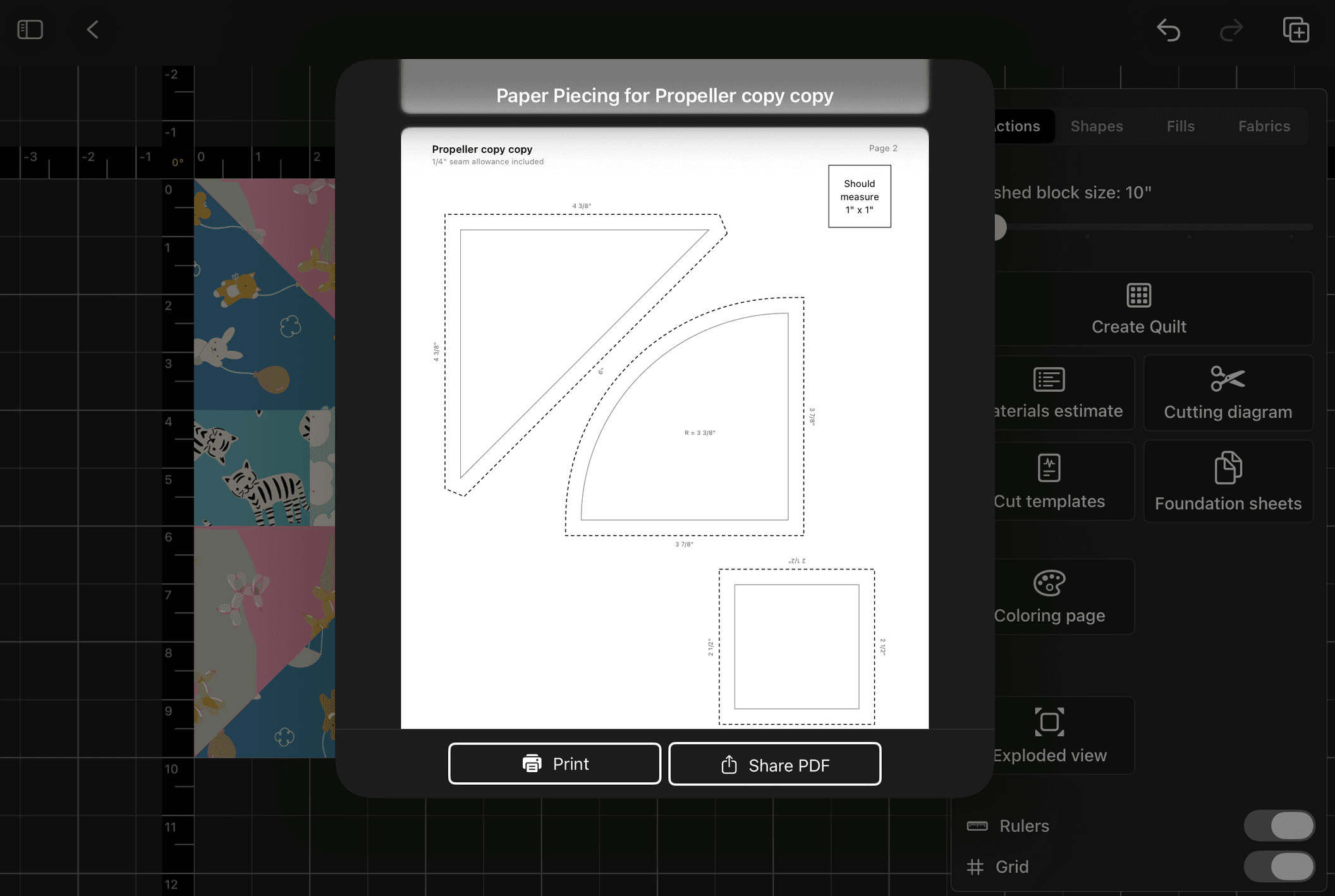Cut templates sheet in block editor