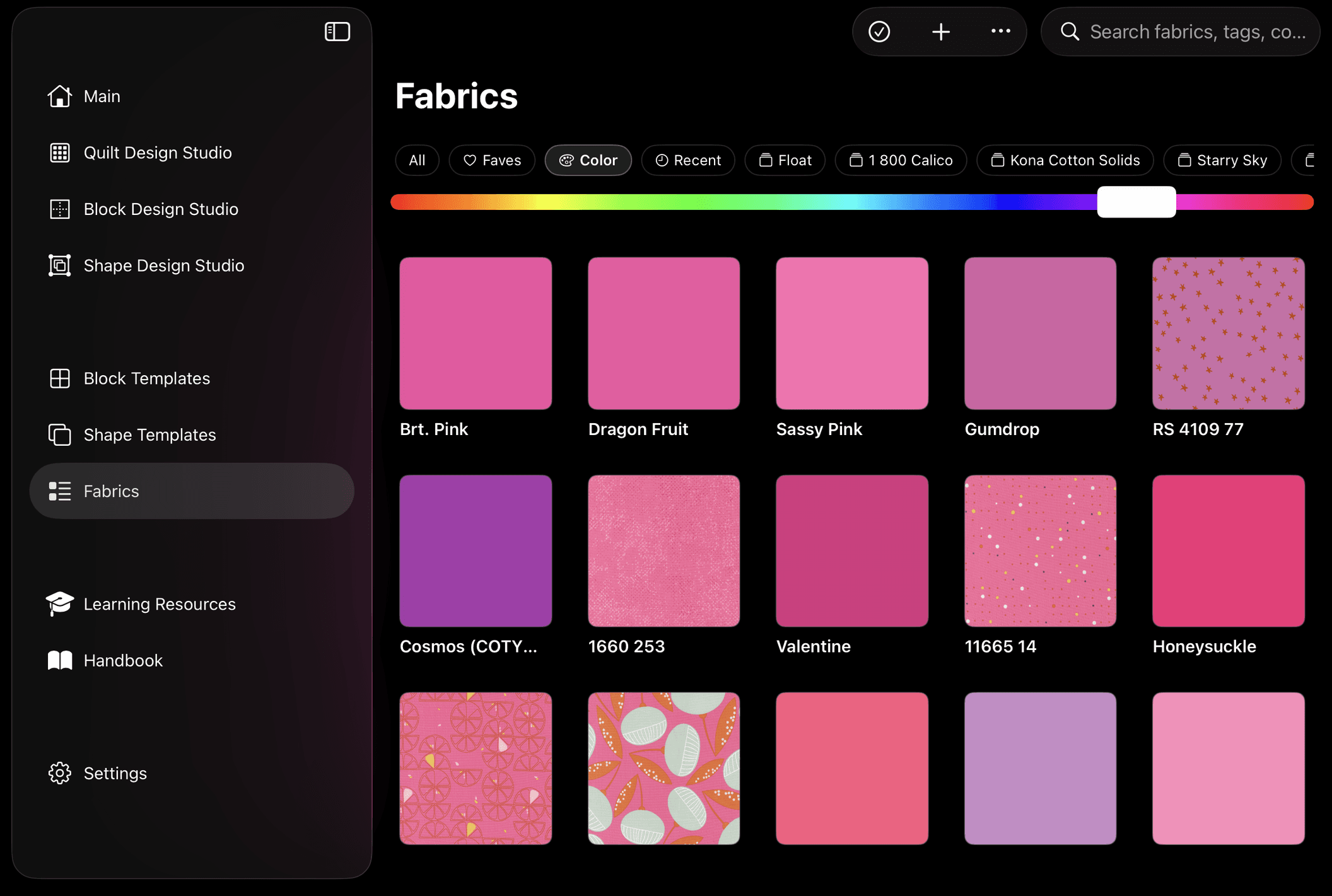Color hue filter fabrics