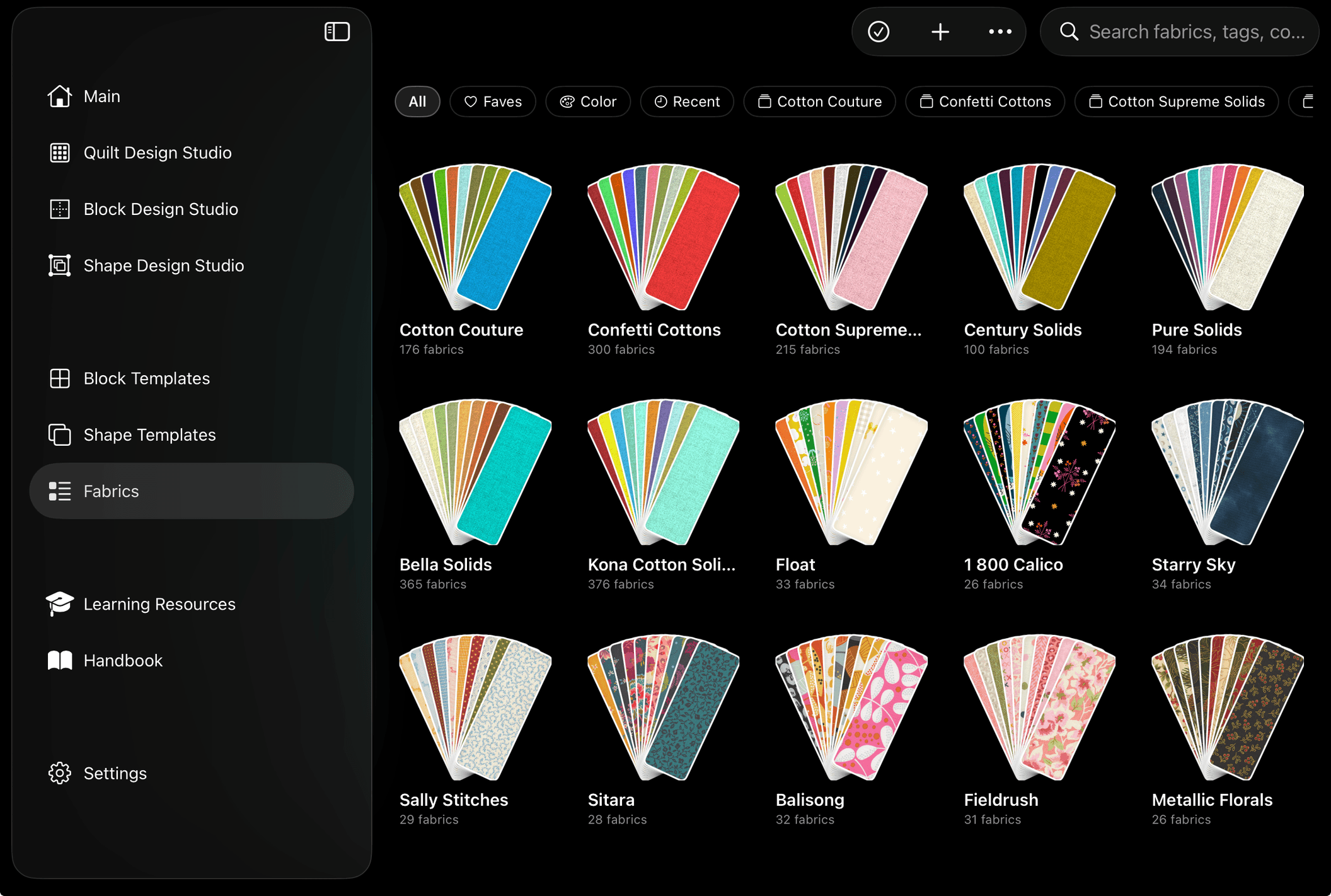 Fabric by collection