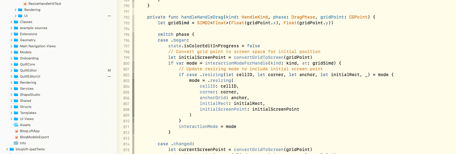 Xcode code at work